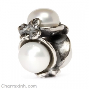 Charm ngọc trai phối hoa Triple Pearl Bead, White CB041
